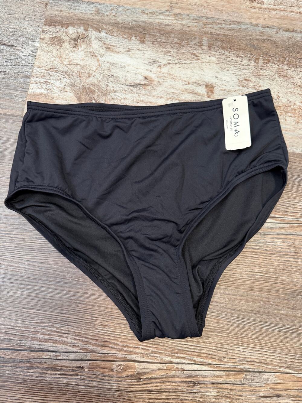SOMA high waisted black swim bikini bottoms size Small new NWT